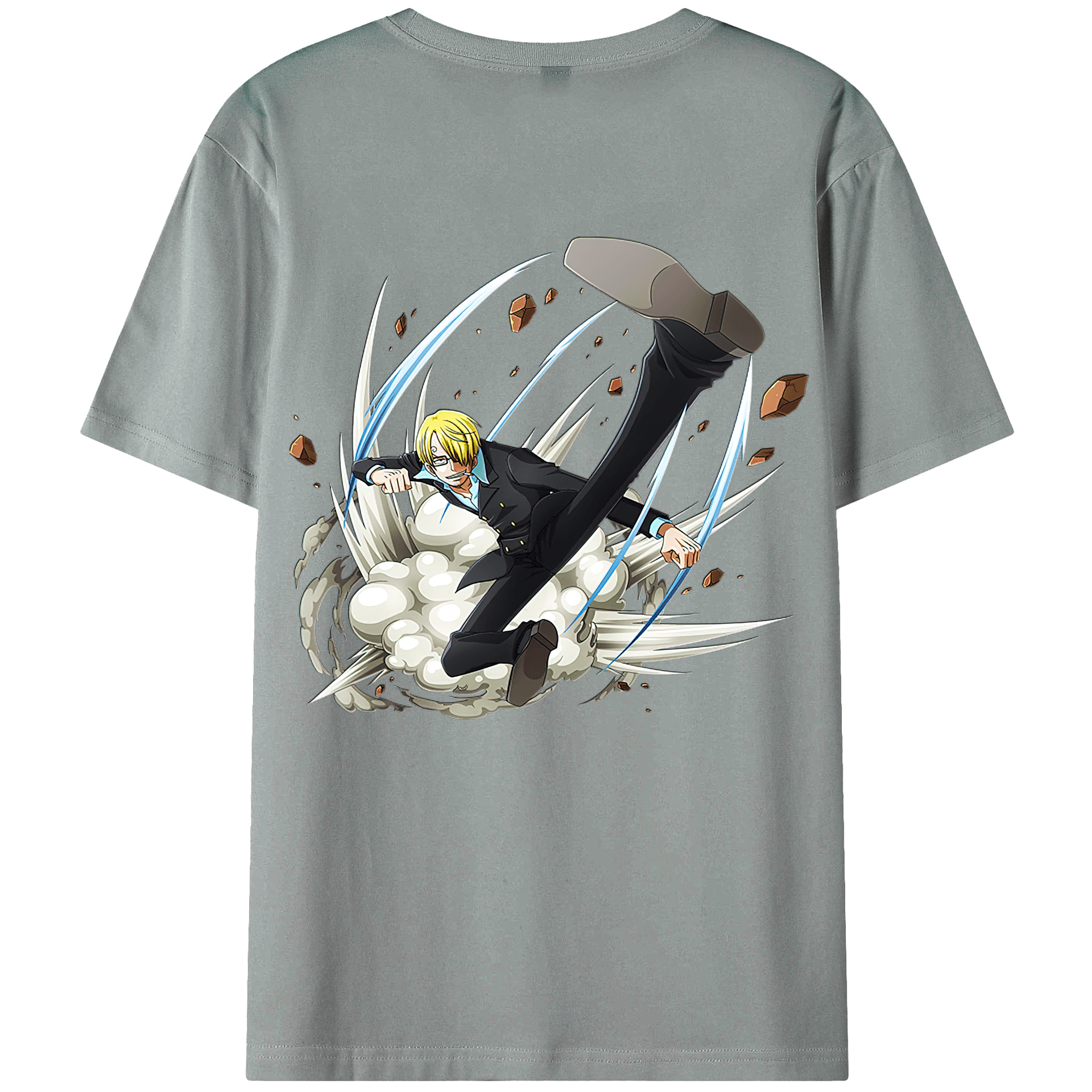 （画像用） ワンピース サンジ ONE PIECE Sanji 綿100％ メンズ半袖Tシャツ（バックプリント） 通気性